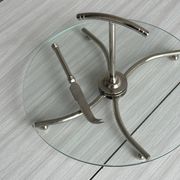 Glass and silver metal cheese board