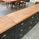 Old furniture with 18 drawers in solid oak