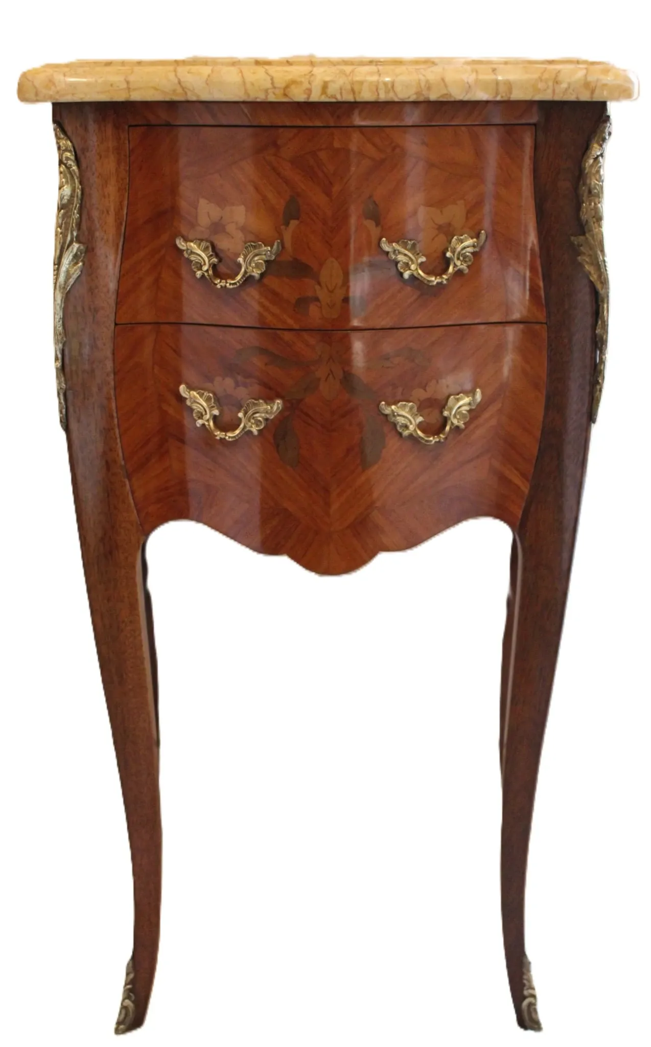 Louis XV style bedside table in marquetry rosewood