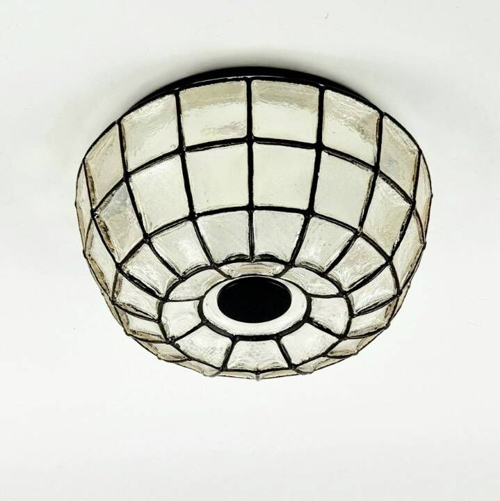 Mid Century Modern Glass Ceiling Light From Limburg, Germany, 1960s/1970s