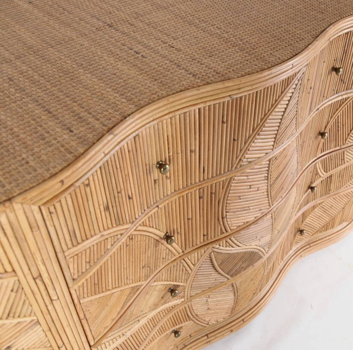 Rattan “leaf” chest of drawers