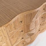 Rattan “leaf” chest of drawers