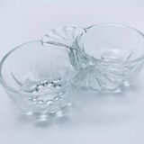 Salerons coquille Saint-Jacques en verre moulé, années 1960