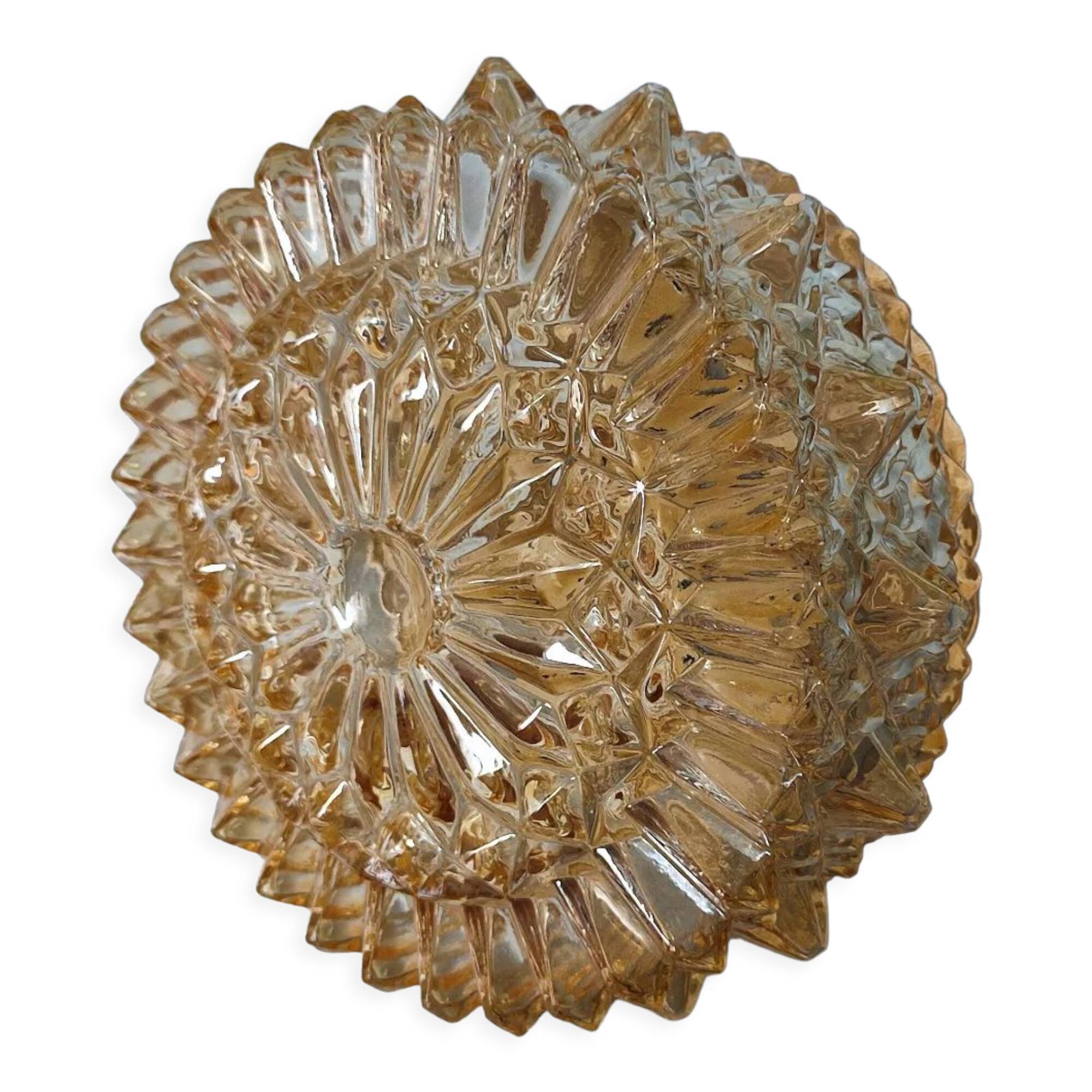 Prisma round ceiling lamp/wall lamp in vintage glossy glass