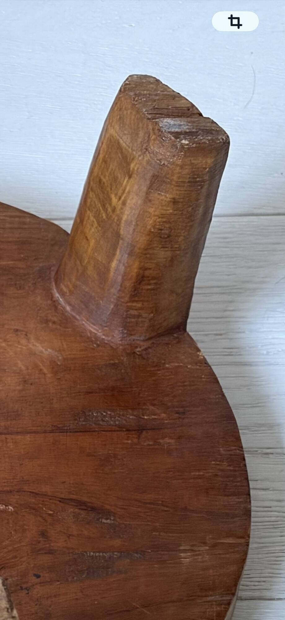 Solid wood monoxyle piece, hand-carved, ethnic bohemian wabi-sabi decor.