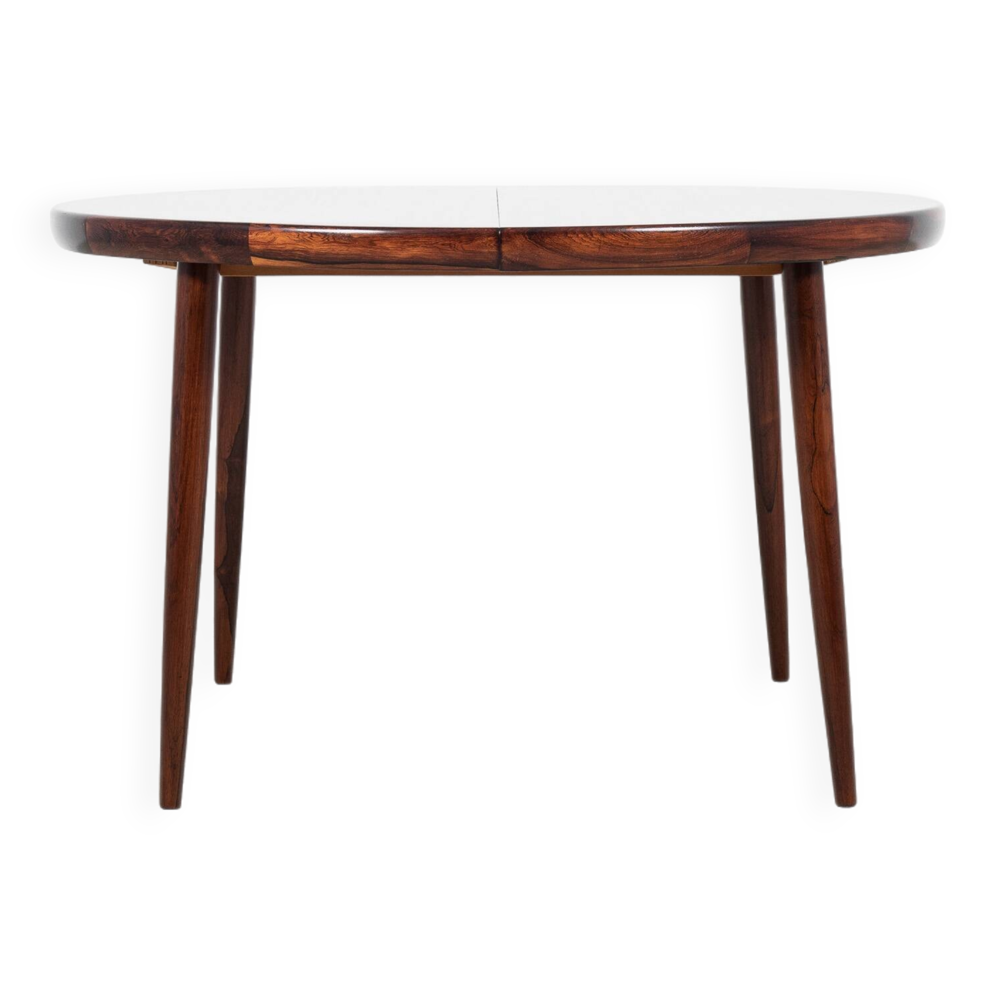 Midcentury Danish extendable round dining table in rosewood by VV Møbler 1960s