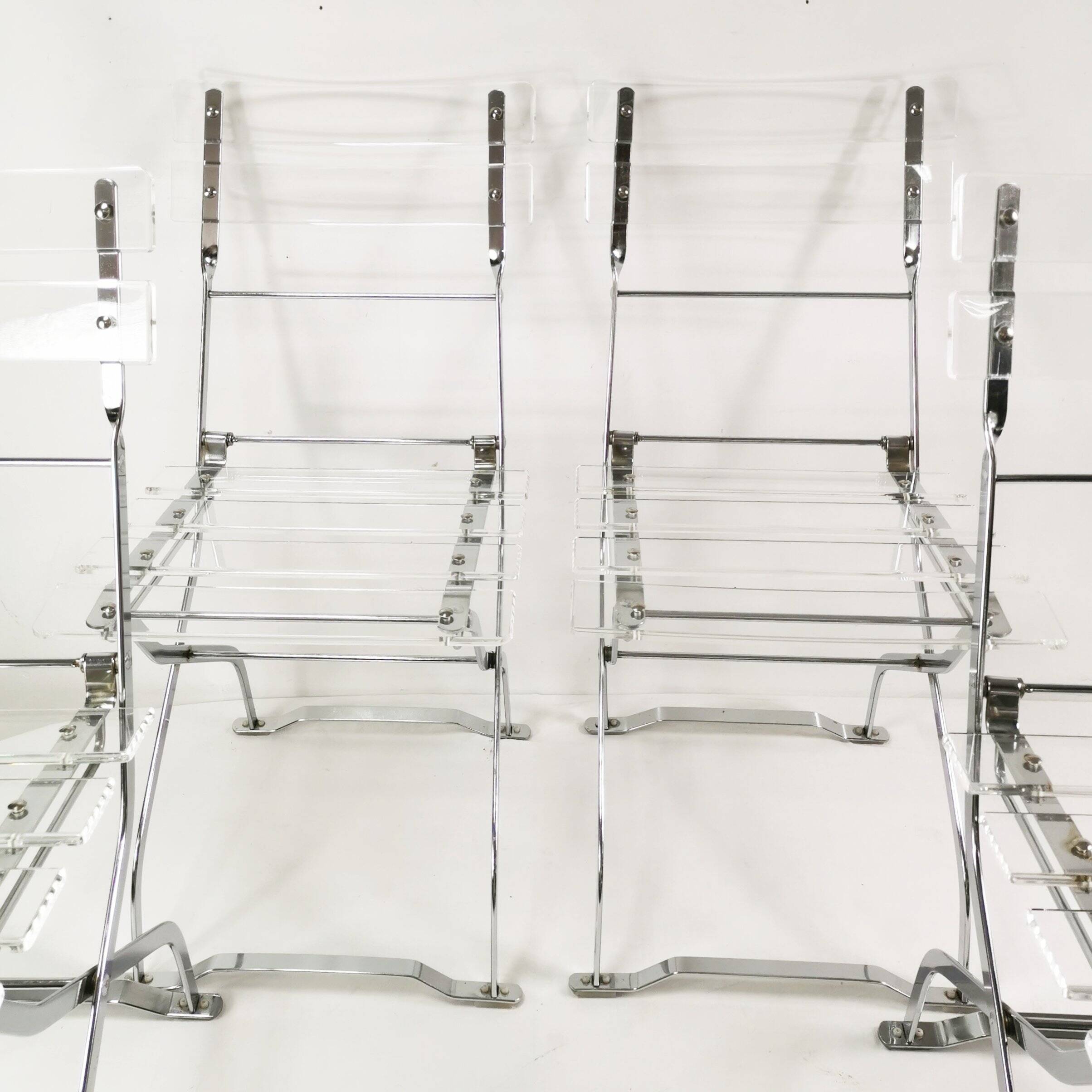 Set of designer folding chairs, Maison & Jardin Paris, 1970s