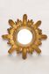Italian golden sun mirror mid-century, gilded wood, 1960.