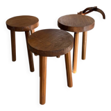 Lot of vintage wooden tripod stools