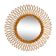 Vintage round rattan mirror 60s, 55 cm