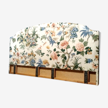 Tête de lit ancienne tapissée / tissu fleurs