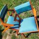 2 wooden bridge armchairs from the 1960s