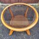 Round coffee table in cane and bamboo, vintage 1960