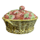 Strawberry basket in Sarreguemines slipware from the 1930s.