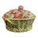 Strawberry basket in Sarreguemines slipware from the 1930s.