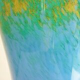 Large flared vase, signed La Rochère, blown glass with colored inclusions