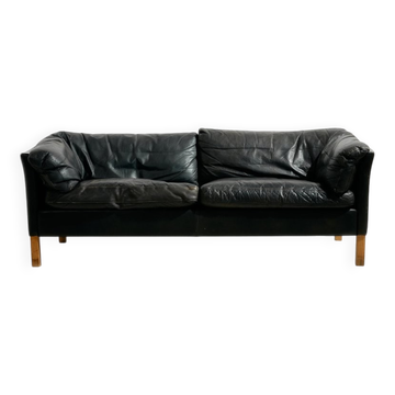Danish Leather Sofa by Nielsen, 1970s