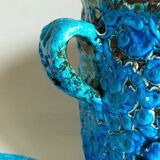 Covered ceramic pot fat-lava foam glaciers, enamels le cyclope, annecy