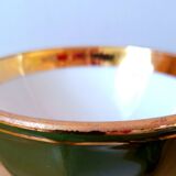 Set of green and gold apilco bistro cups