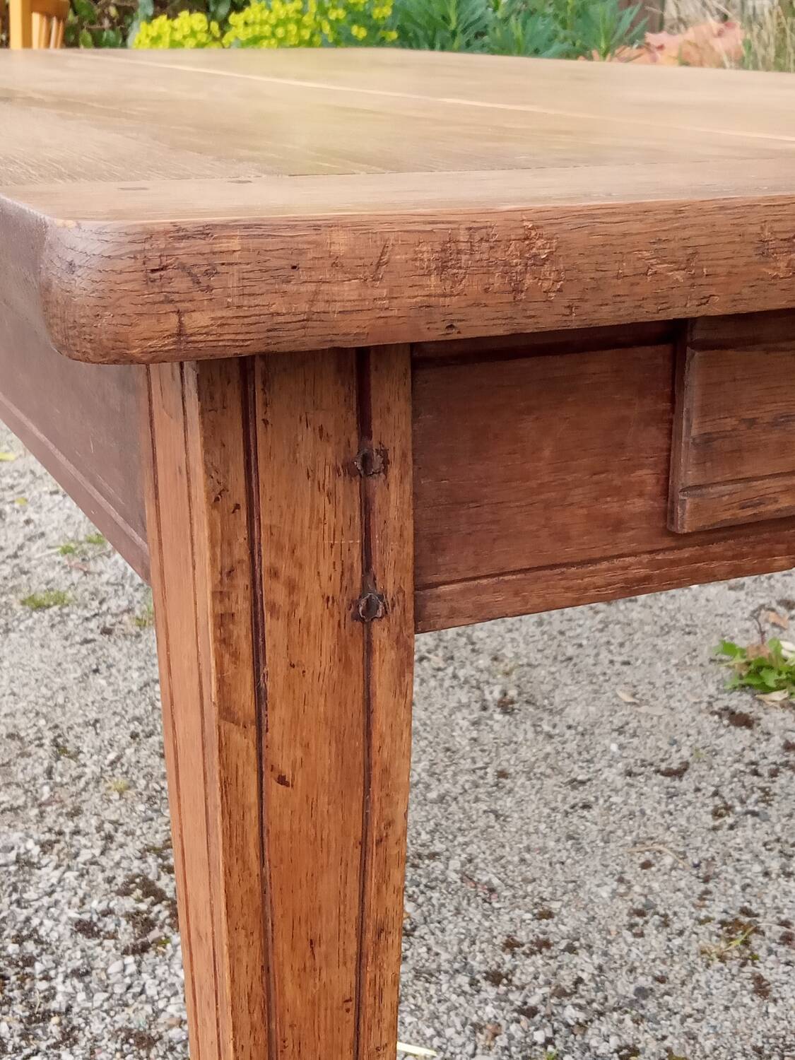 Oak farm table, 1930s/40s