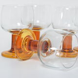 Amber stemmed glasses