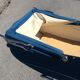 Vintage Landau Aubert duck blue velvet - 70s