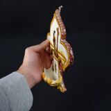 Polychrome earthenware holy water font signed Henriot Quimper from the 60s vintage