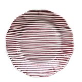 Assiette rayure fine bordeaux 25cm