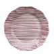 Fine burgundy striped plate 25cm