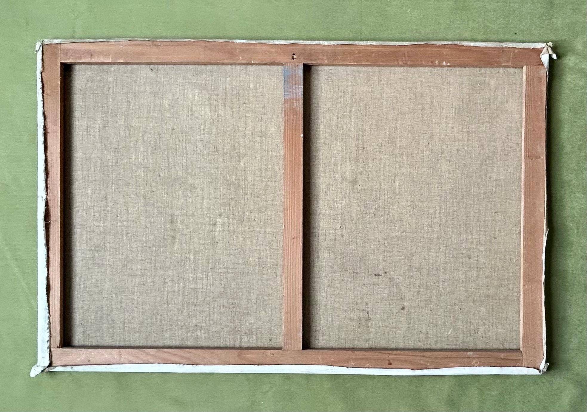 1960s French Oil Village Scene – Large Provençal Marketplein – Original Vin