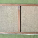 1960s French Oil Village Scene – Large Provençal Marketplein – Original Vin