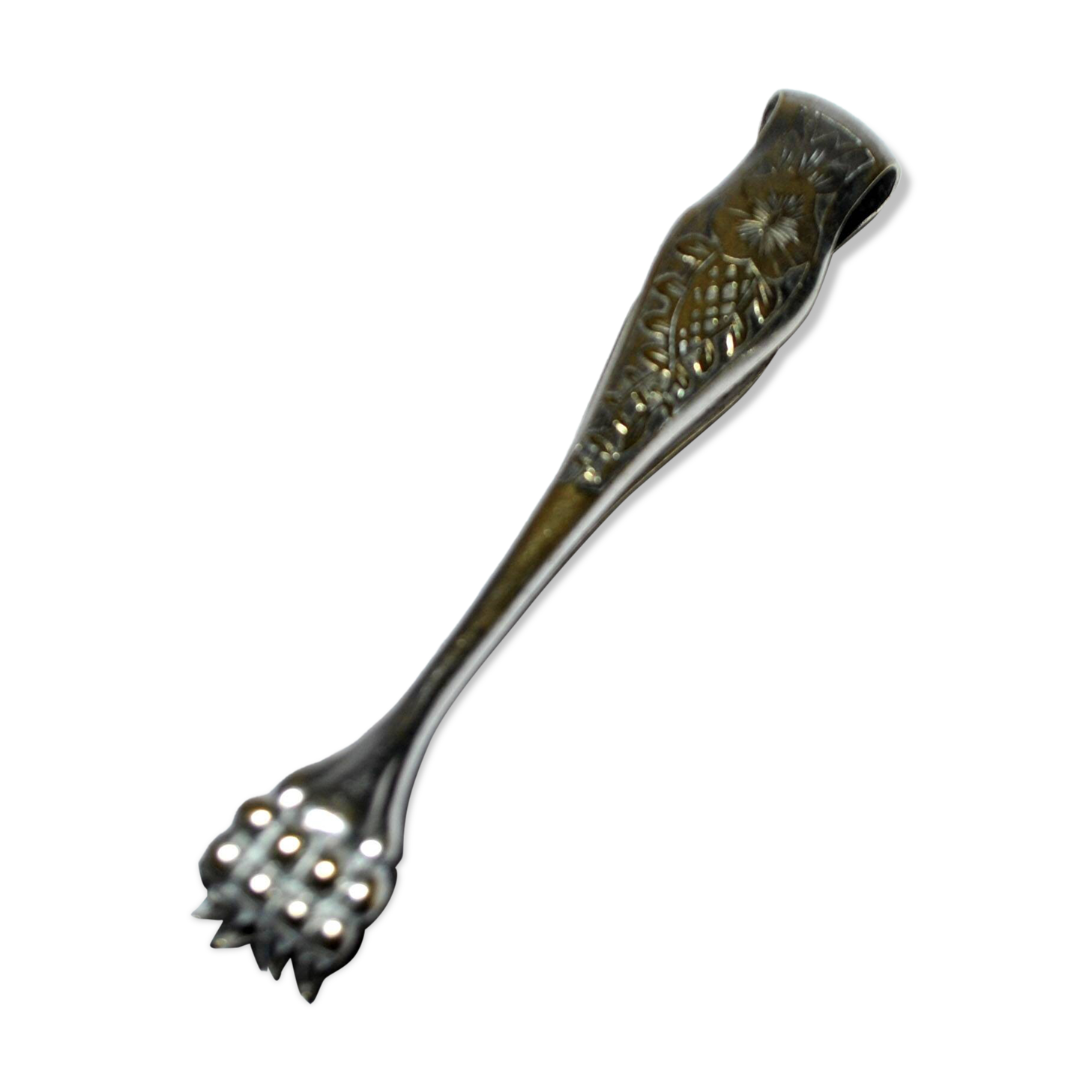 Pince à sucre en métal argenté vintage