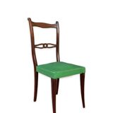 Ensemble italien de six chaises vintage noires et vertes 1960