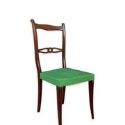 Ensemble italien de six chaises vintage noires et vertes 1960
