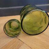 Vintage green glass decanter