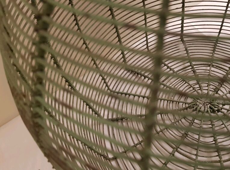 Spherical bird cage green metal