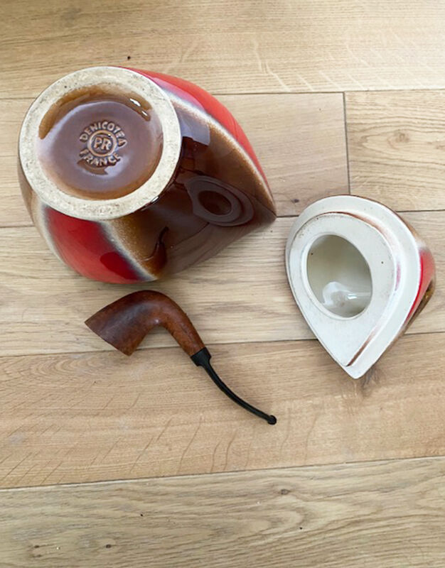 Pot à tabac, porte pipe en céramique