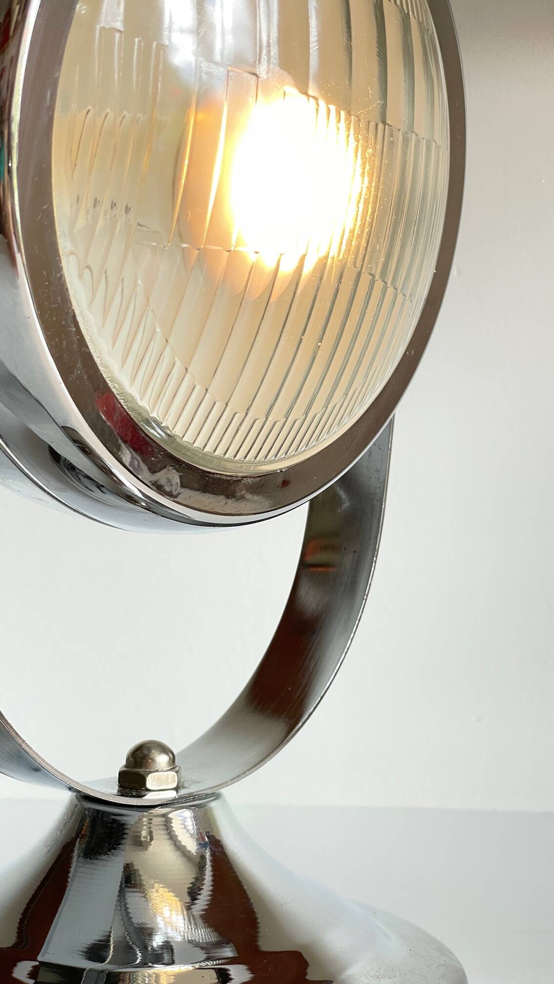 Chrome-plated metal headlight bulb, 1990s