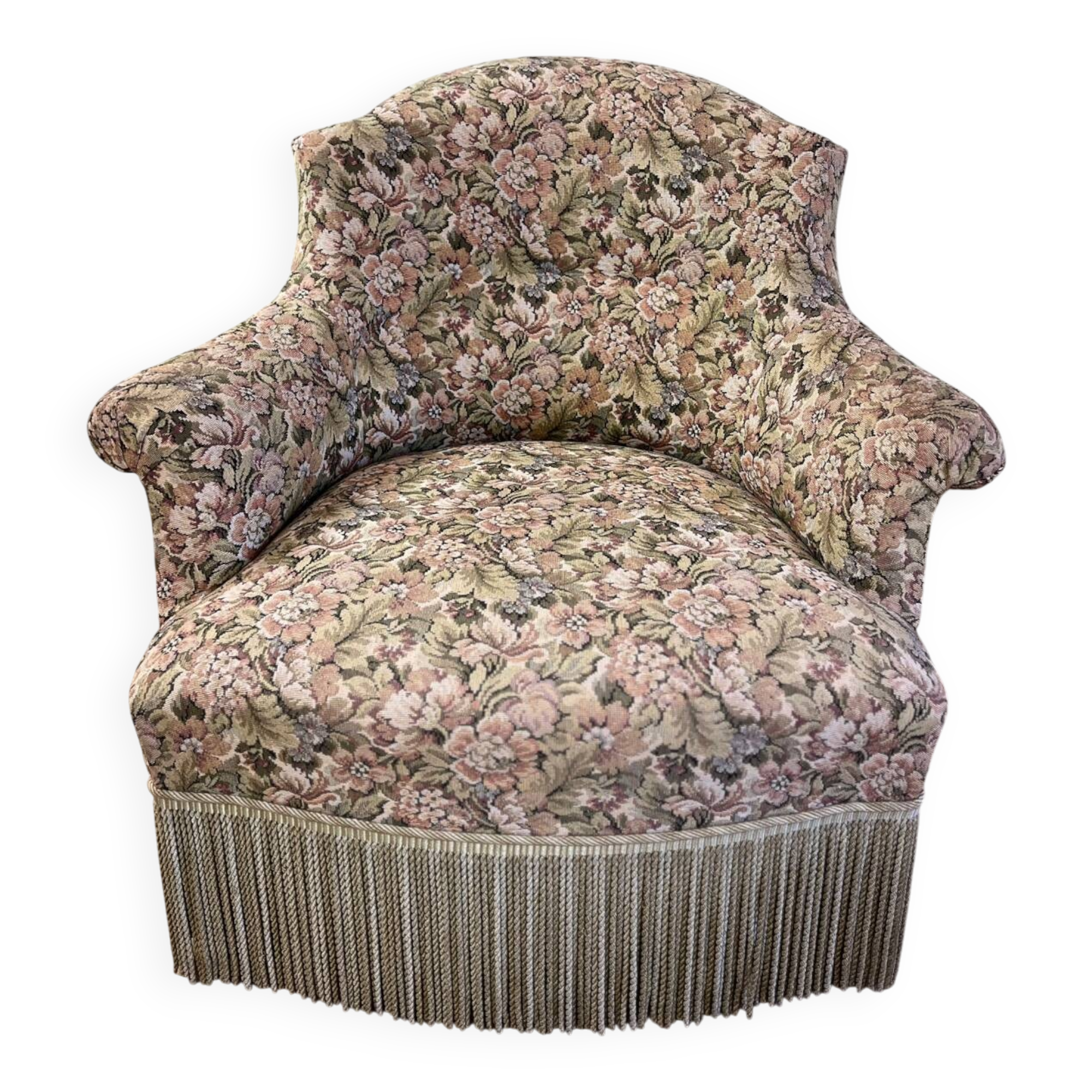 Fauteuil crapaud fleuri