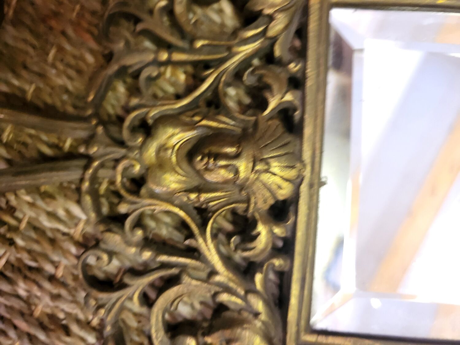 Miroir bougeoirs en bronze 18x46cm