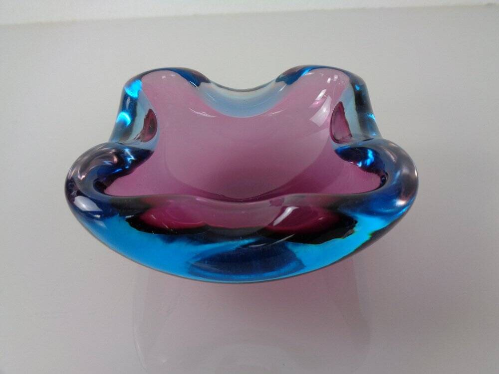 Sommerso Murano Glass Ashtray, Italy, 1960s