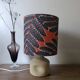 Sculpted stone lamp dlg Tormos, linen lampshade with botanical print