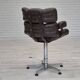 1970s, Scandinavian swivel chair, original condition, artificial leather, chrome steel.