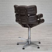 1970s, Scandinavian swivel chair, original condition, artificial leather, chrome steel.