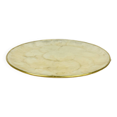 Round mother-of-pearl gold metal tray