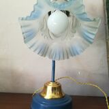 Enamelled metal swan collar lamp