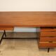 Vintage mahogany desk by Pierre Guariche edition Minvielle, 1960