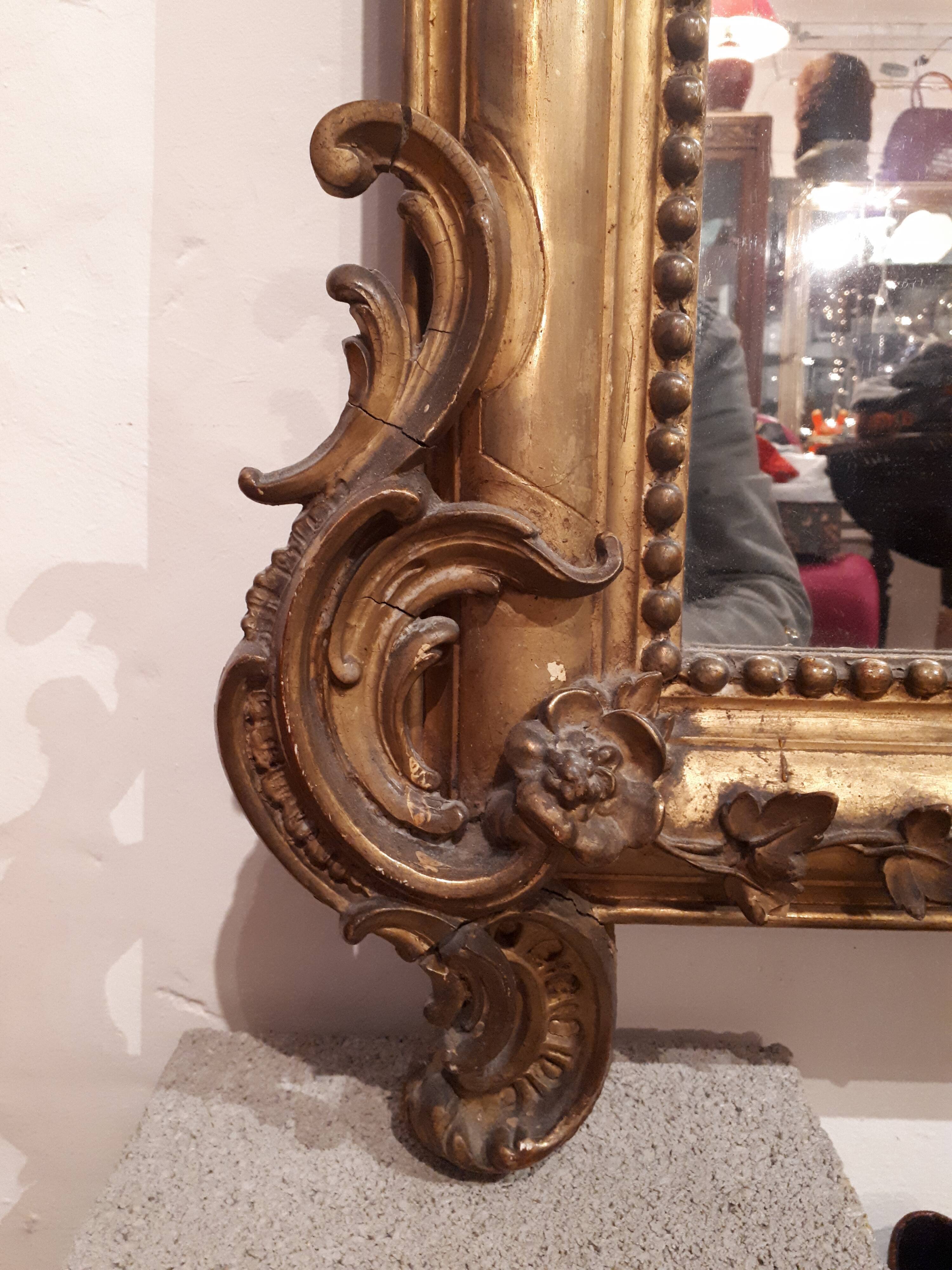 large mirror gilded fireplace eighteenth style