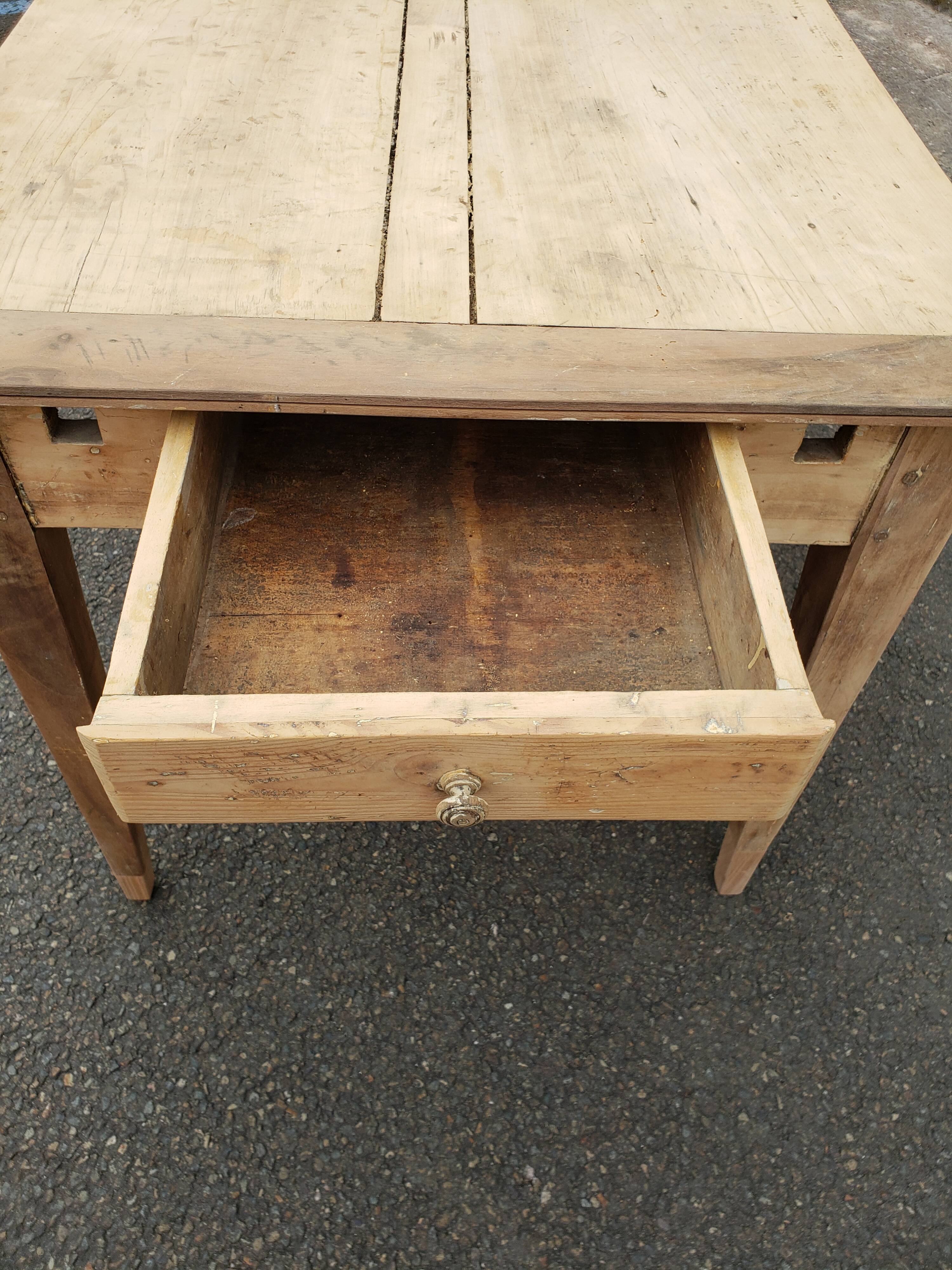 Farm table 2 poplar and chestnut drawers