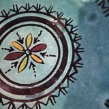 Moroccan handmade turquoise earthenware plate – Safi